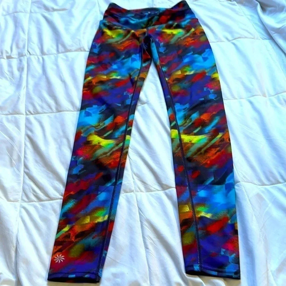 Athleta Women's Leggings Colorburst Sonar Yoga Athletic Geometric Sz XXS